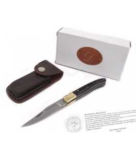 Coltello Spaduzza Siciliana con manico in corno e fodero in cuoio