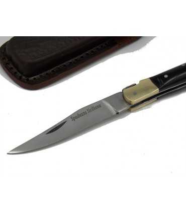 Coltello Spaduzza Siciliana con manico in corno e fodero in cuoio