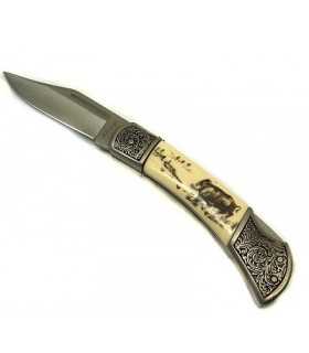 Coltello stampa cinghiale manico SH6255