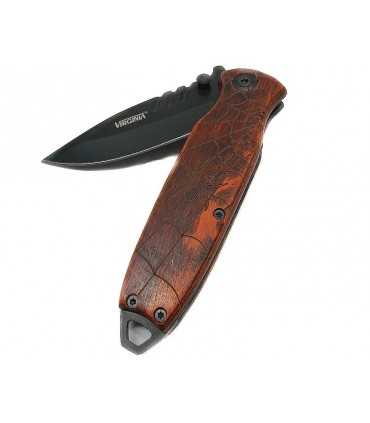 Coltello Virginia incisione ragno legno manico VI3470 spider man