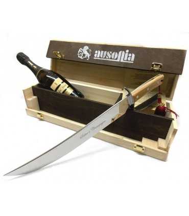 Sciabola champagne manico olivo con spumante Valdobbiadene