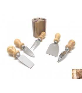 Set coltelli Fox Due Cigni da formaggio con ceppo