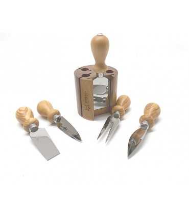 Set coltelli Fox Due Cigni da formaggio con ceppo