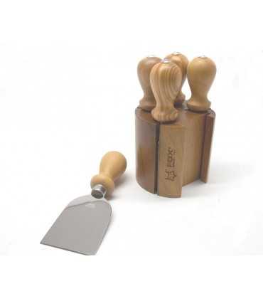 Set of Two Fox Swans with cheese knives with stump