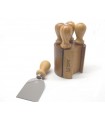 Set coltelli Fox Due Cigni da formaggio con ceppo