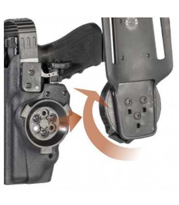 8k33 - Sistema modulare di attacco rapido e blocco girevole per fondine Vega Holster in polimero