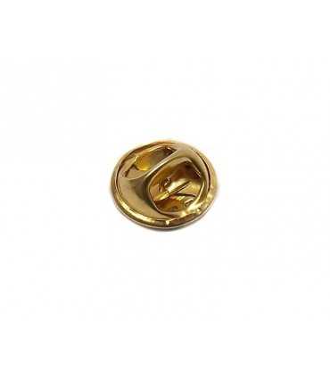 Stripped golden brooch with metal clamp for braces