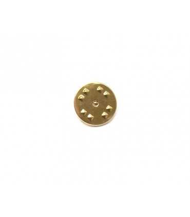 Stripped golden brooch with metal clamp for braces