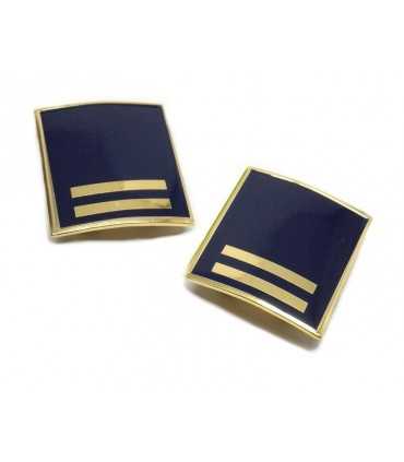 Municipal police two golden bars on metal badge