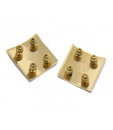 Municipal police two golden bars on metal badge