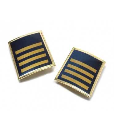 Municipal police four golden bars on metal badge