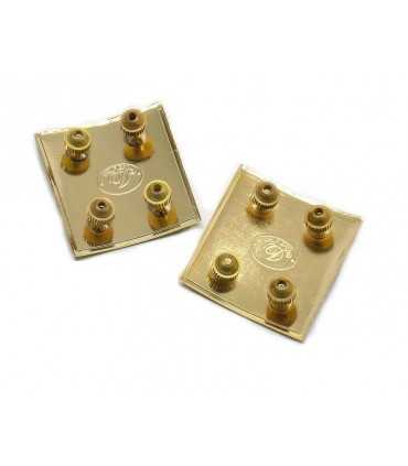 Municipal police four golden bars on metal badge