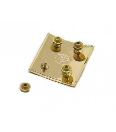 Municipal police four golden bars on metal badge