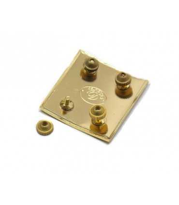 Municipal police three golden bars on metal badge