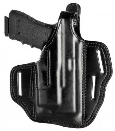 HLV1 - “VIRIDIAN LIGHT” Pancake leather holster for Glock 17/19 + Flashlight