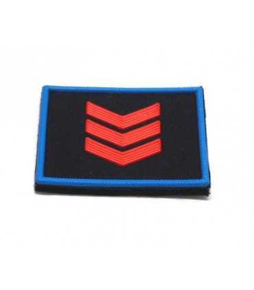 Grado velcro OP plastificato per ASSISTENTE CAPO di Polizia Locale/Municipale con tre baffi rossi