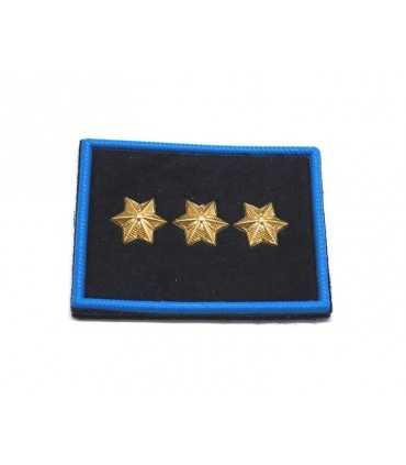 Grado velcro OP plastificato per COMMISSARIO CAPO FUNZIONARIO di Polizia Locale/Municipale con 3 stelle a 6 punte