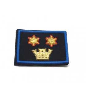 Grade strip Municipal Police tower and two golden-red stars