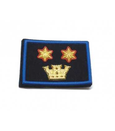 Grade strip Municipal Police tower and two golden-red stars