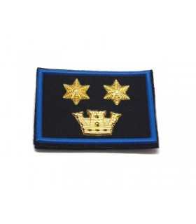 Grado velcro OP plastificato per DIRIGENTE di Polizia Locale/Municipale con due stelle e una torre