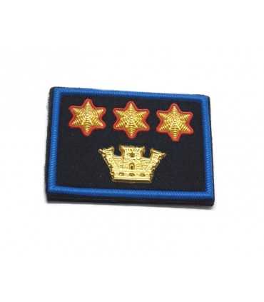 Grade strip Municipal Police tower and three golden-red stars