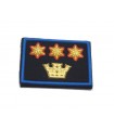Grado velcro OP plastificato COMANDANTE DIRIGENTE Polizia Locale/Municipale con 3 stelle bordate di rosso e una torre