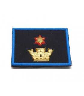 Grado velcro OP plastificato DIRIGENTE AREE METROPOLITANTE Polizia Locale/Municipale una stella bordata di rosso e una torre