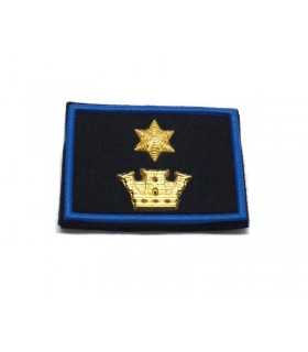 Grado velcro OP plastificato per DIRIGENTE di Polizia Locale/Municipale con una stella e una torre