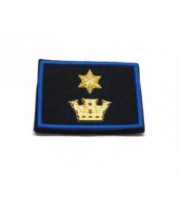 Grado velcro OP plastificato per DIRIGENTE di Polizia Locale/Municipale con una stella e una torre