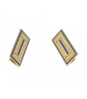 Metal shield for blue shirt