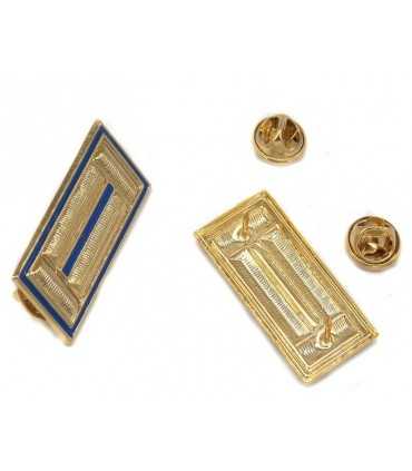 Mostrine in metallo piccole per camicia Blu-Oro Polizia Locale Municipale Istituti di Vigilanza