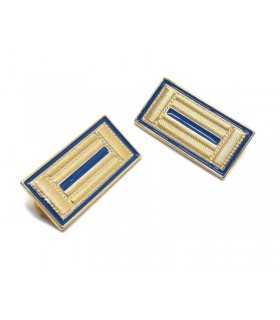 Metal shield for blue and golden jacket