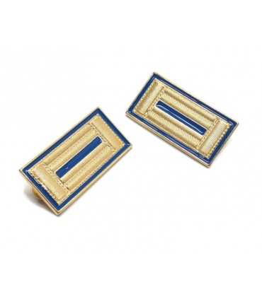 Metal shield for blue and golden jacket