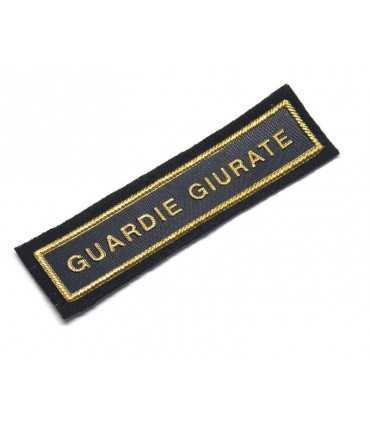 Written SECURITY GUARDS in plastic for operating overalls