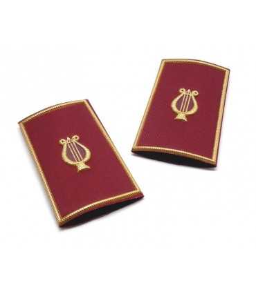 Tubular amaranth musical band with golden edge