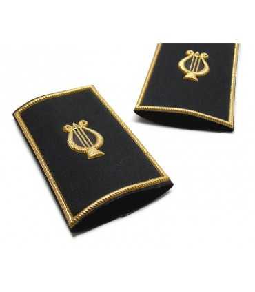 Tubular black musical band golden zither golden edge