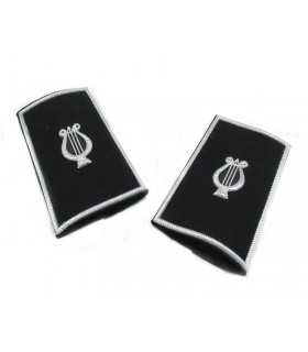 Tubolari banda musicale neri con cetra argento e bordo argento