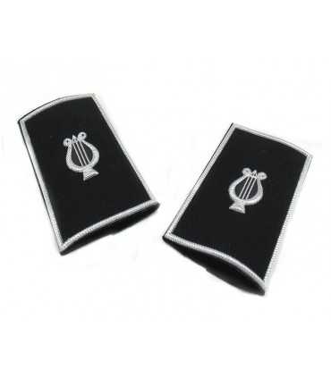 Tubolari banda musicale neri con cetra argento e bordo argento