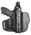 HN1 - Fondina tipo PANCAKE in pelle per pistola Piexon JPX2 e JPX4 Spray al peperoncino