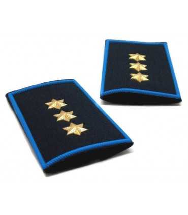 Tubolari plastificati Grado CAPITANO o COMMISSARIO CAPO FUNZIONARIO Polizia Locale Municipale con 3 stelle a 6 punte