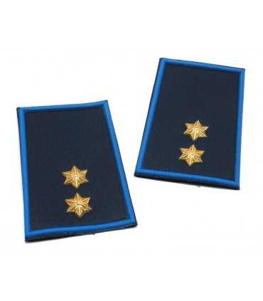 Tubolari plastificati Grado TENENTE o COMMISSARIO ISPETTORE SUPERIORE Polizia Locale Municipale con 2 stelle a 6 punte
