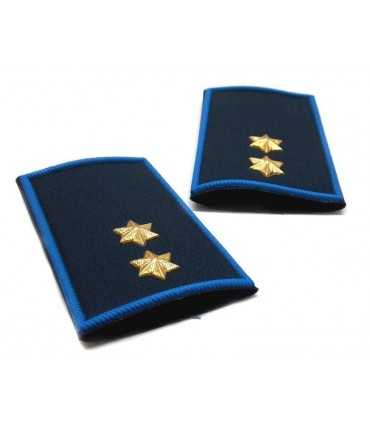 Tubolari plastificati Grado TENENTE o COMMISSARIO ISPETTORE SUPERIORE Polizia Locale Municipale con 2 stelle a 6 punte