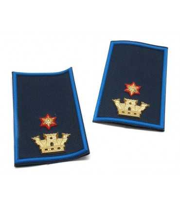 Tubolari plastificati Grado MAGGIORE COMANDANTE o DIRIGENTE di Polizia Locale Municipale stella bordata di rosso e una torre