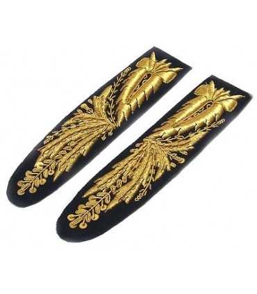 GOLDEN FLOWER FROGS ON BLUE CLOTH FOR FIRST OFFICER'S JACKET