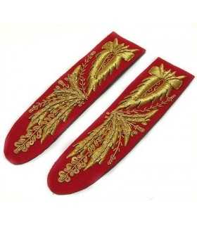 GOLDEN FLOWER FROGS ON RED CLOTH FOR LOCAL POLICE COMMANDER'S JACKET
