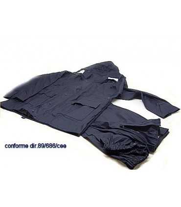 Starter waxed jachket and trousers in lining pvc blue