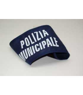 Fascia da braccio in cotone blu regolabile con velcro per Polizia municipale