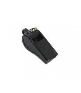Black plastic whistle with a ring