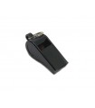 Black plastic whistle with a ring