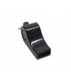 Black plastic whistle with a ring